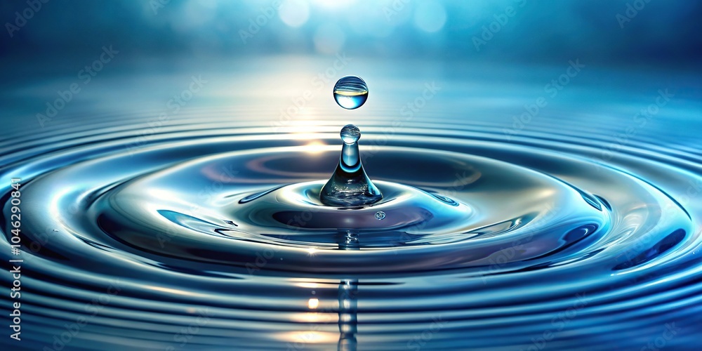 Water droplets suspended in mid-air, forming a sphere surrounded by a halo of tiny ripples, spheres, reflections Water droplets suspended in mid-air, forming a sphere surrounded by a halo of tiny ripples, spheres, reflections