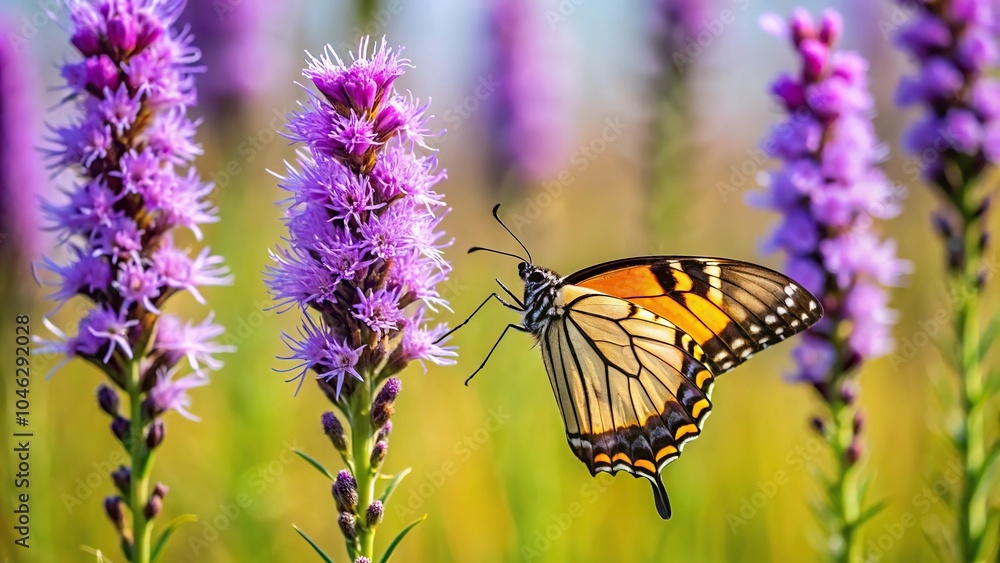 Wildflower providing nectar for migrating butterfly Wildflower providing nectar for migrating butterfly
