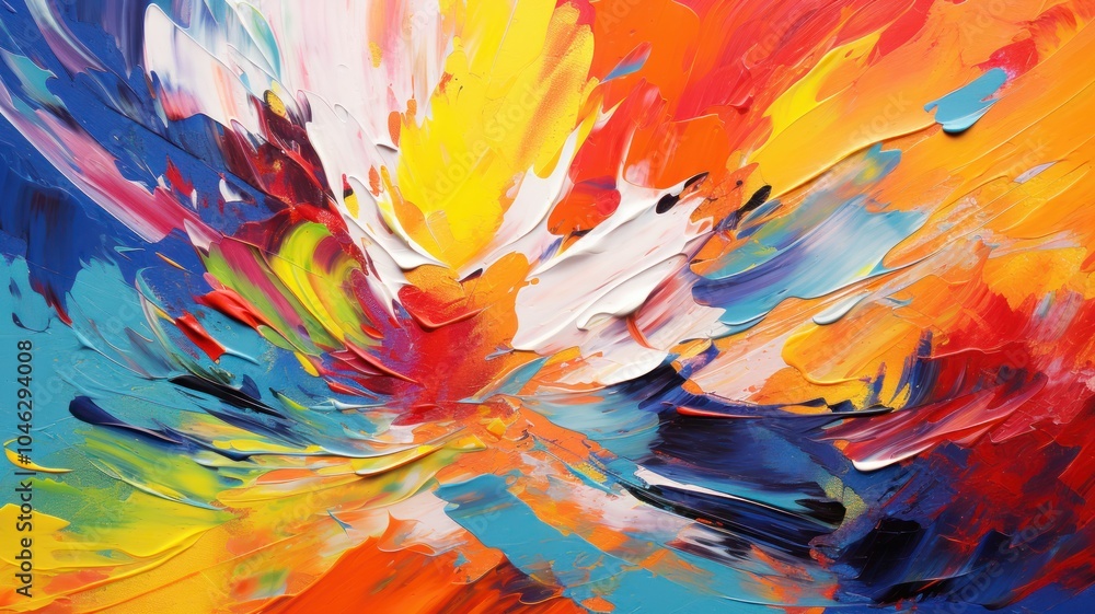 Abstract Background. Vibrant abstract art fragment showcases highly textured multicolored oil on canvas painting with rough brushstrokes and palette knife strokes. High Quality Image Abstract Background. Vibrant abstract art fragment showcases highly textured multicolored oil on canvas painting with rough brushstrokes and palette knife strokes. High Quality Image