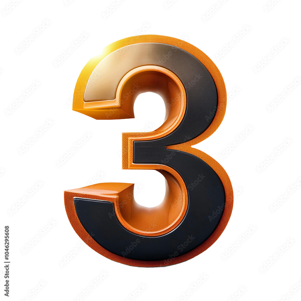 3D Number 3 Icon isolated on white background 3D Number 3 Icon isolated on white background