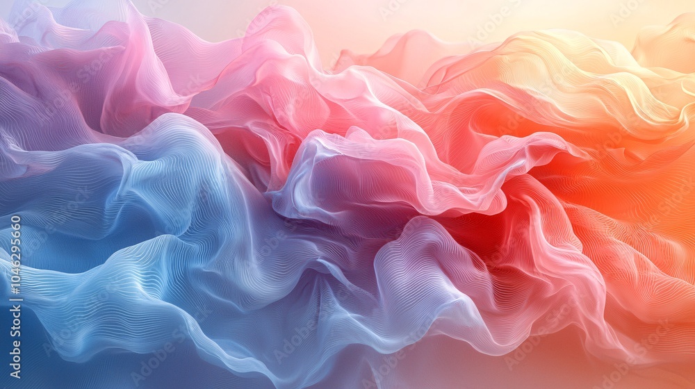 Abstract Colorful Fabric Waves Flowing Texture Digital Art Background Abstract Colorful Fabric Waves Flowing Texture Digital Art Background