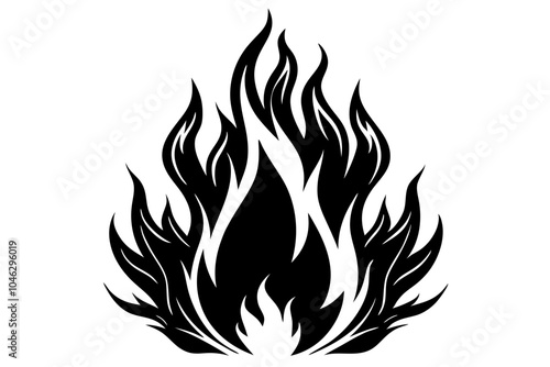 fire flames element silhouette white background