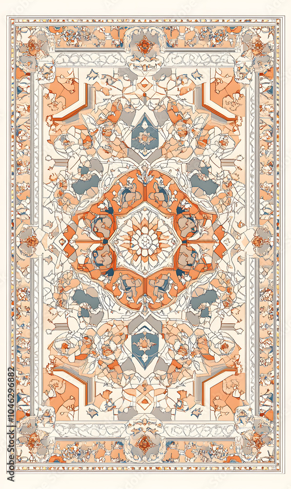 Geometric and Organic Doodle Tile and Carpet Designs with White Borders | Hand-drawn, Abstract, Floral, and Symmetrical Patterns in Soft Pastel and Earth Tones Geometric and Organic Doodle Tile and Carpet Designs with White Borders | Hand-drawn, Abstract, Floral, and Symmetrical Patterns in Soft Pastel and Earth Tones