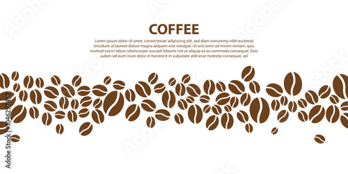 Photos Art & Illustration Rich Coffee Beans Pattern with Brown Typography – Beverage Ba
