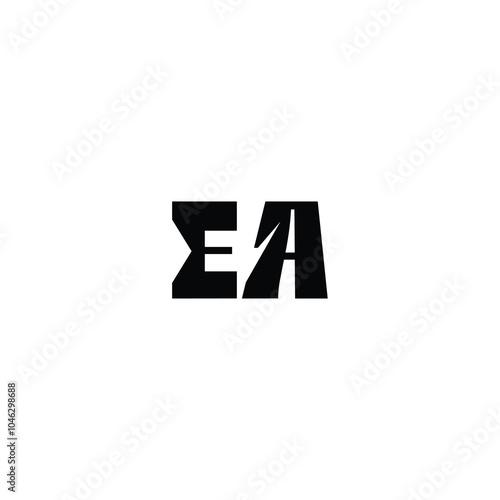 EA monogram logo design letter text name symbol monochrome logotype alphabet character simple logo