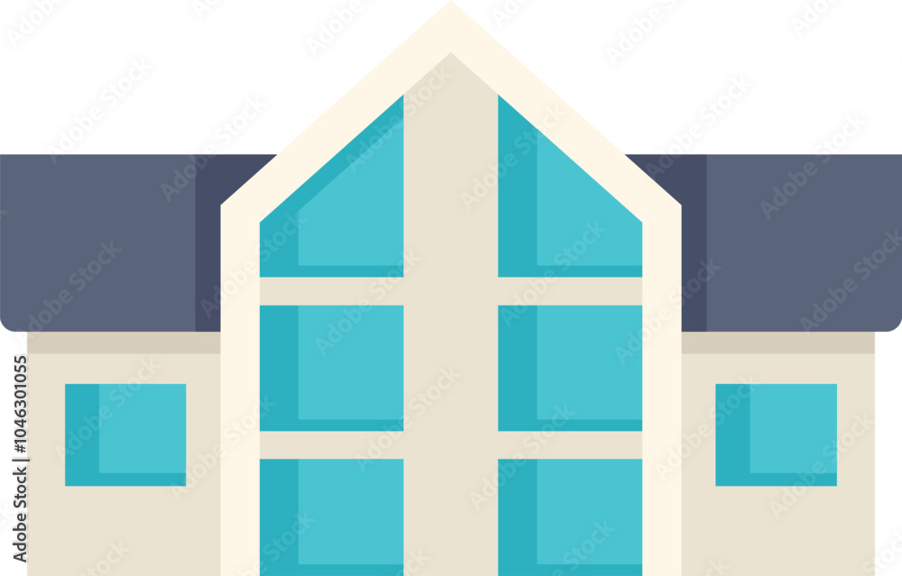 Modern house with big windows showing minimalist architecture, perfect for real estate themes Modern house with big windows showing minimalist architecture, perfect for real estate themes