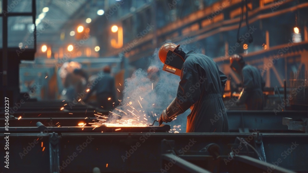 background of workers welding, activities in the factory background of workers welding, activities in the factory