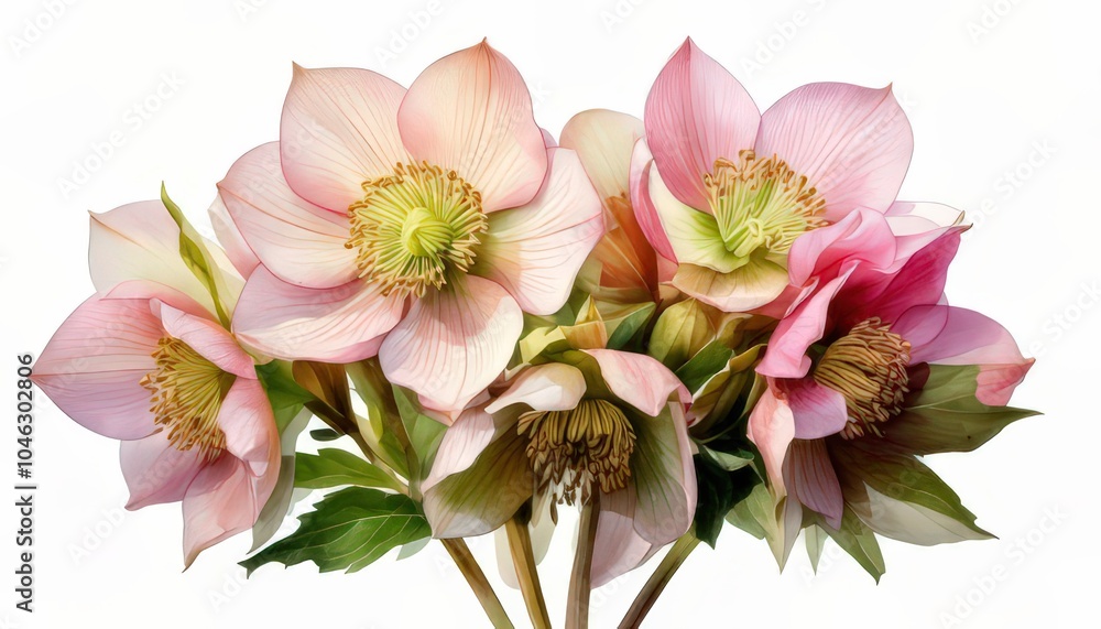 Hellebore Flowers in Soft Blush Pink and Cream Shades Hellebore Flowers in Soft Blush Pink and Cream Shades