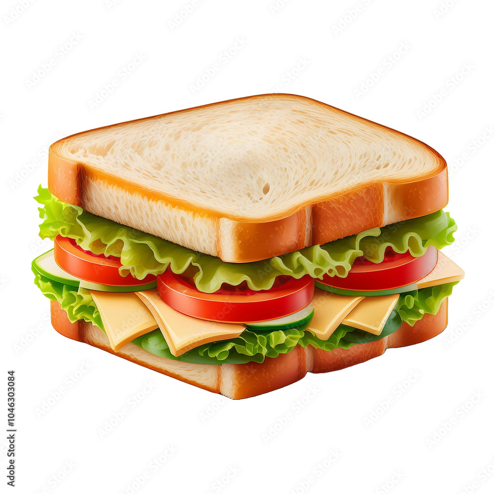 3D Sandwich Icon isolated on white background 3D Sandwich Icon isolated on white background