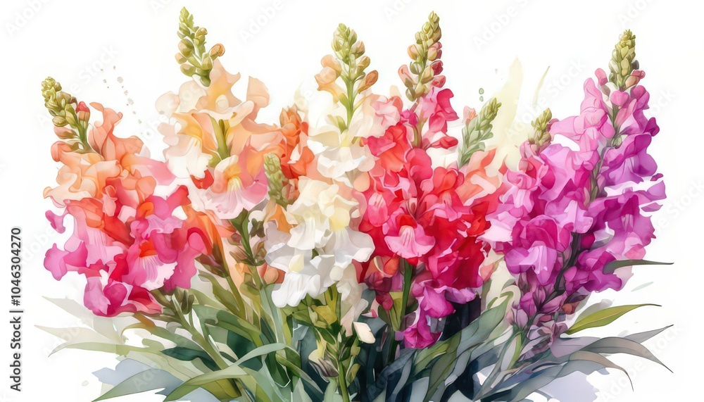 Soft Snapdragons in Shades of Pink and Peach Soft Snapdragons in Shades of Pink and Peach