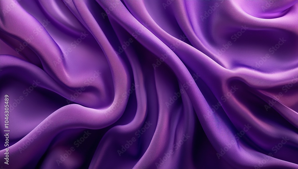 A background of purple silk fabric with waves and folds, creating an elegant and sophisticated A background of purple silk fabric with waves and folds, creating an elegant and sophisticated