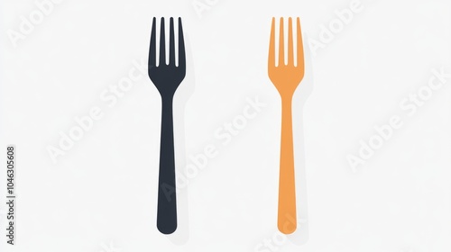 Fork and Knife on White Background