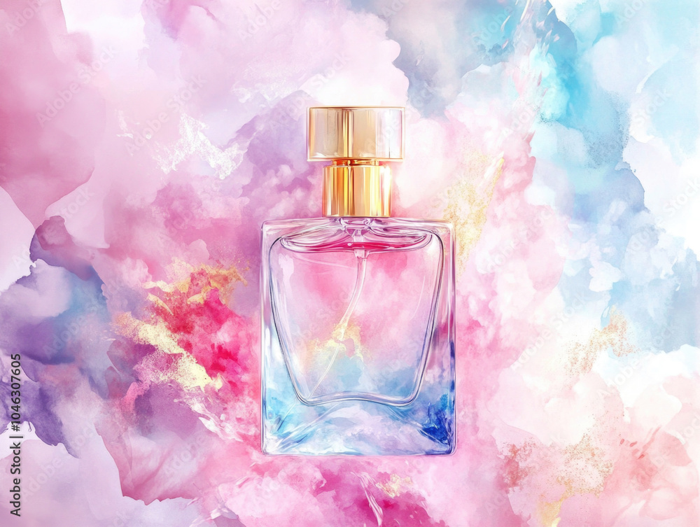 Perfume on colorful background Perfume on colorful background