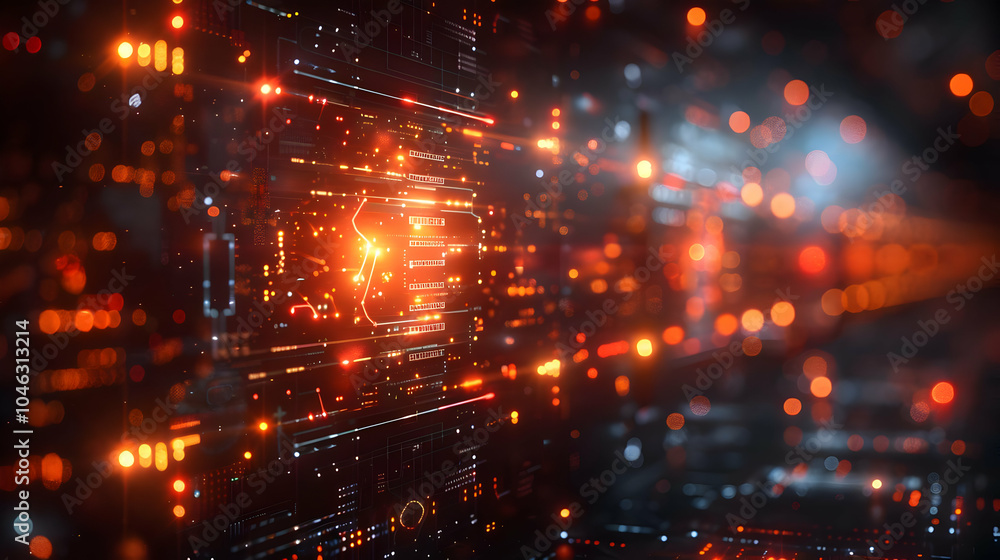 Obraz premium Abstract Futuristic Technology Interface Background 3D
