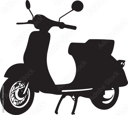 silhouette of a scooter