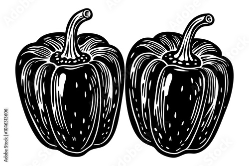 Sweet Peppers vector art illustration