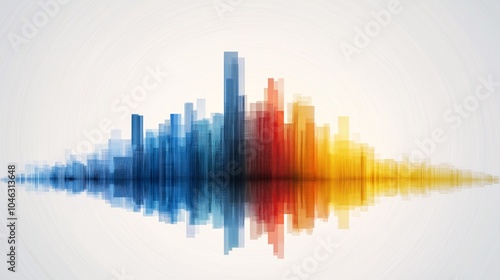 Colorful Skyline Reflection in Geometric Design