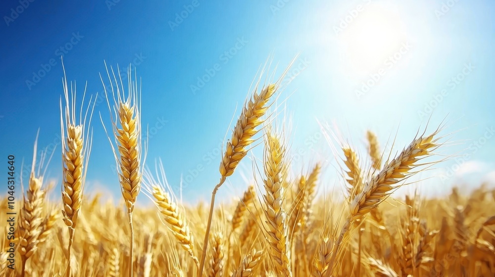 Fototapeta premium Golden Wheat Fields Swaying in the Wind