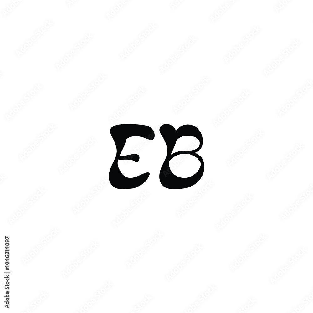 Fototapeta premium EB monogram logo design letter text name symbol monochrome logotype alphabet character simple logo