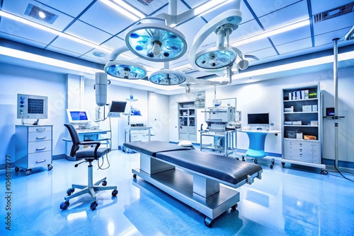 "Advanced Medical Equipment in Sterile Operating Room"