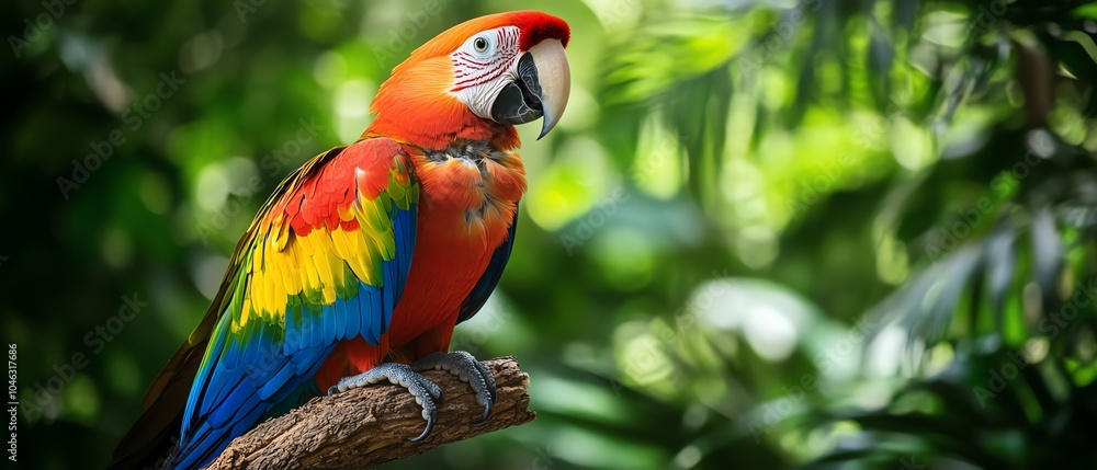 Obraz premium Colorful parrot perched on a branch