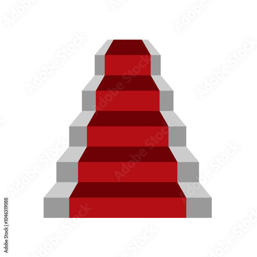 Elegant Staircase with Red Carpet