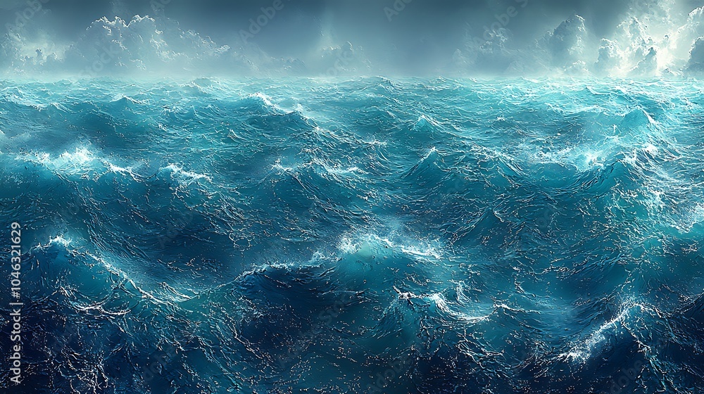 Ocean Waves Crashing Under a Dramatic Sky Ocean Waves Crashing Under a Dramatic Sky