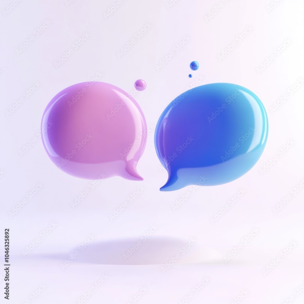 Two speech bubbles floating Two speech bubbles floating