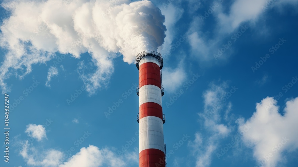 Industrial chimney equipped with scrubber technology, reducing harmful emissions and promoting cleaner industrial processes Industrial chimney equipped with scrubber technology, reducing harmful emissions and promoting cleaner industrial processes
