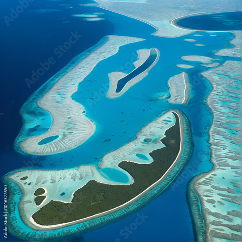 Vibrant satellite map reveals Kiribati's scattered coral atolls and turquoise lagoons amidst the vast blue expanse of