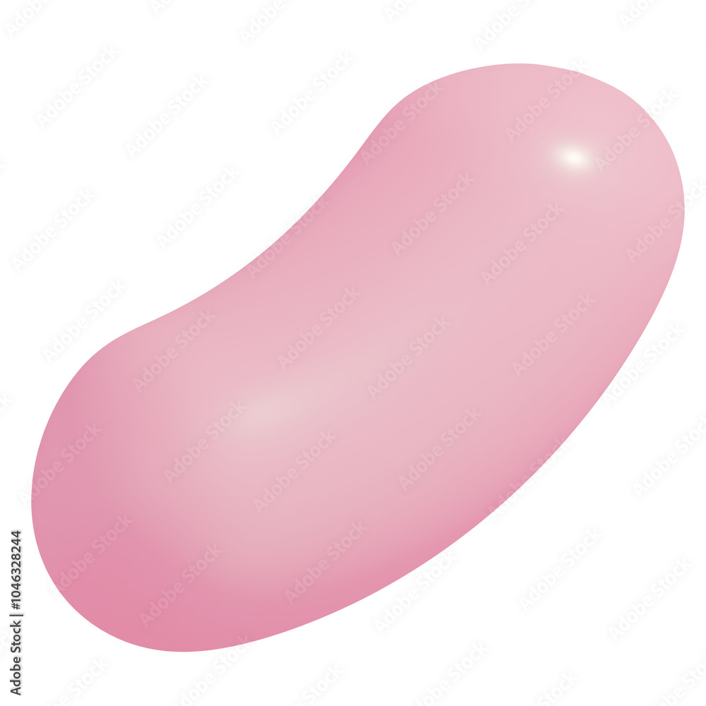 3d icon, 3d illustration, cute jellybean, plastic material, pale pink color, transparent background, y2k, playful and fun-loving design 3d icon, 3d illustration, cute jellybean, plastic material, pale pink color, transparent background, y2k, playful and fun-loving design
