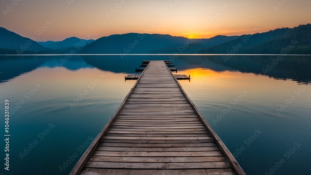 Obraz premium sunrise over lake