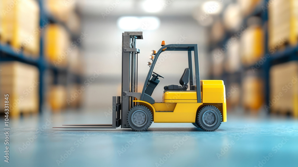 Happy new year 2024 2024 with yellow forklift