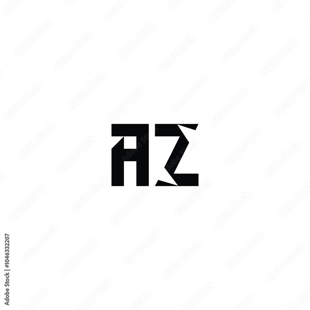 Obraz premium AZ monogram logo design letter text name symbol monochrome logotype alphabet character simple logo