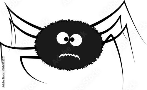 Adorable Black Spider With Long Legs