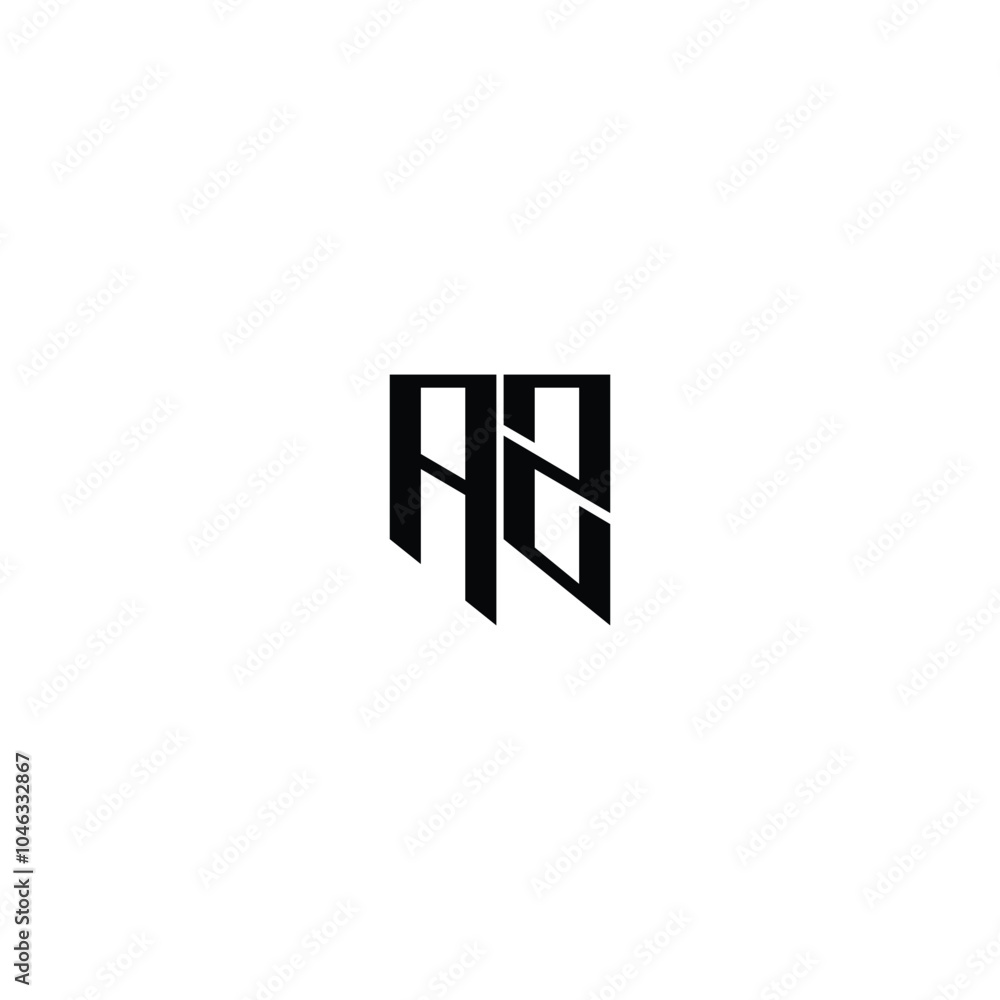 Obraz premium AZ monogram logo design letter text name symbol monochrome logotype alphabet character simple logo