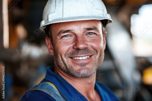 Man in Hard Hat Smiling