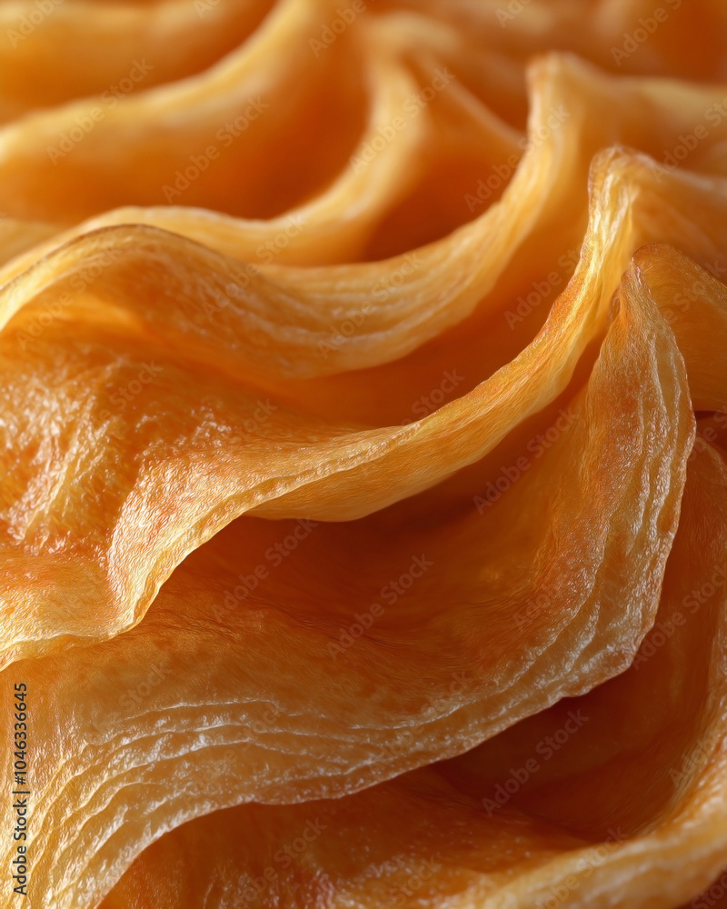close-up of a croissant, showcasing the delicate, flaky layers in vivid detail. with each layer revealing a slightly crisp edge and a tender, buttery interior close-up of a croissant, showcasing the delicate, flaky layers in vivid detail. with each layer revealing a slightly crisp edge and a tender, buttery interior