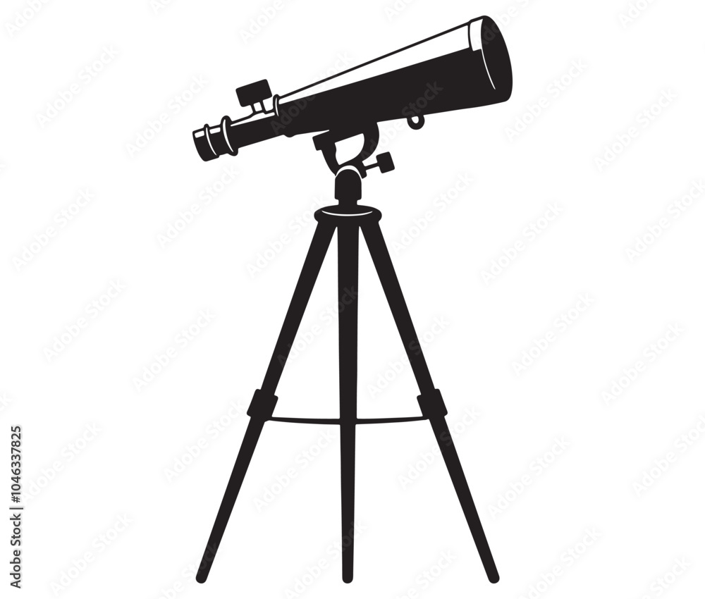 Telescope silhouette icon. Telescope silhouette logo vector Telescope silhouette icon. Telescope silhouette logo vector