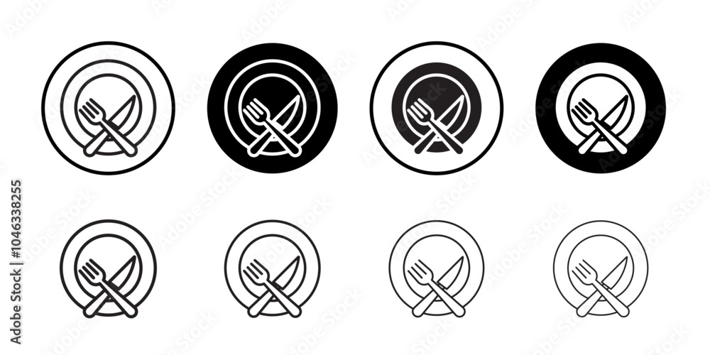 Cutlery icon Simple thin outline Cutlery icon Simple thin outline
