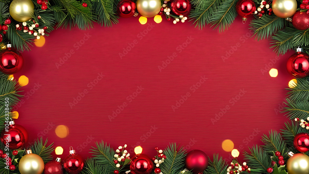 Red Christmas Background with Red Ornaments and Copy Space, celebration background, Christmas greeting background.
Red Christmas Background with Red Ornaments and Copy Space, celebration background, Christmas greeting background.