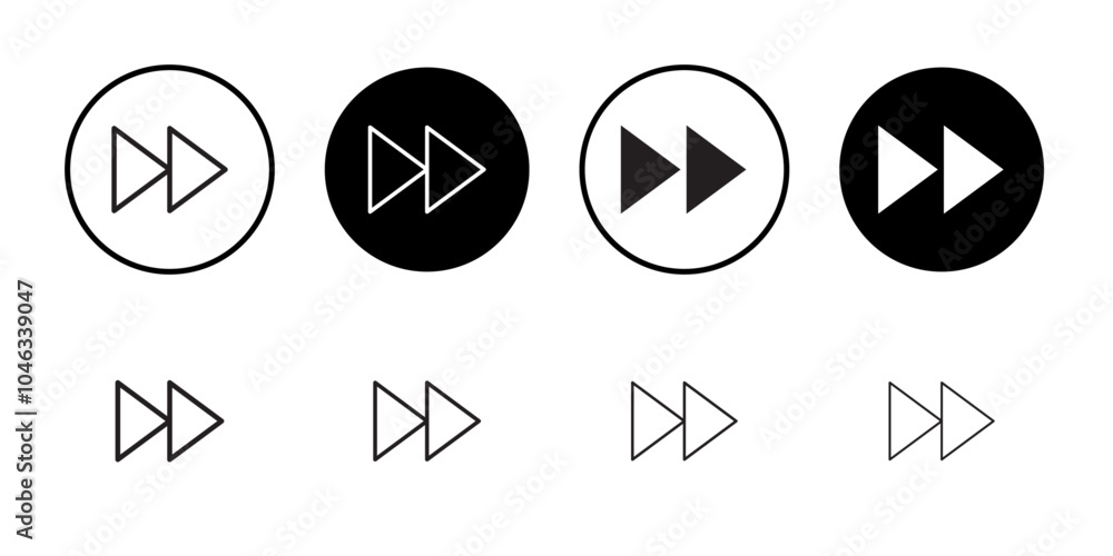 Fast forward icon Simple thin outline Fast forward icon Simple thin outline