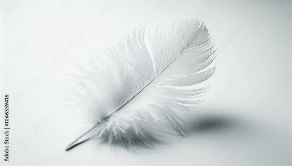 Obraz premium Elegant White Feather on Soft Background