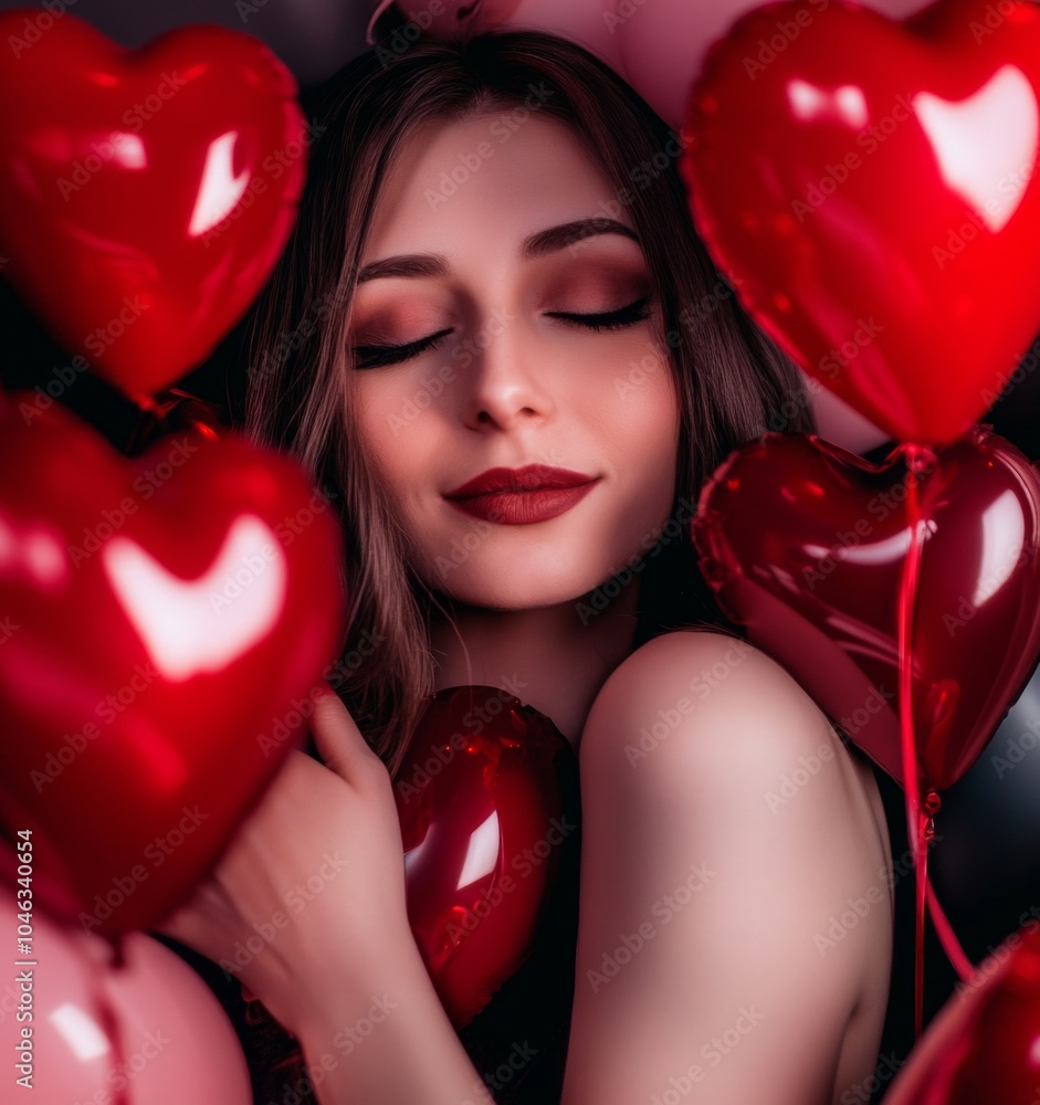 Valentine's Day Heart-Shaped Balloons and Roses Arrangement for Romantic Celebration Generative AI Valentine's Day Heart-Shaped Balloons and Roses Arrangement for Romantic Celebration Generative AI
