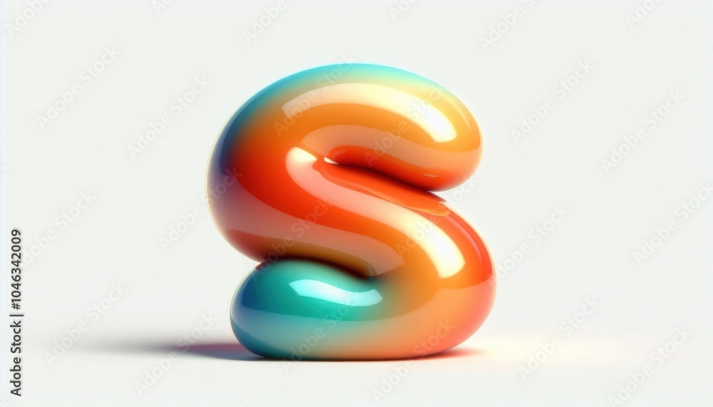 Colorful Abstract Shape with Smooth Curves and Shine Colorful Abstract Shape with Smooth Curves and Shine