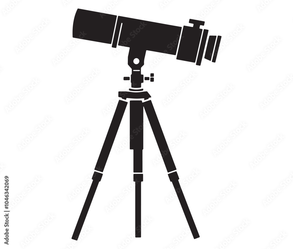 Telescope silhouette icon. Telescope silhouette logo vector Telescope silhouette icon. Telescope silhouette logo vector