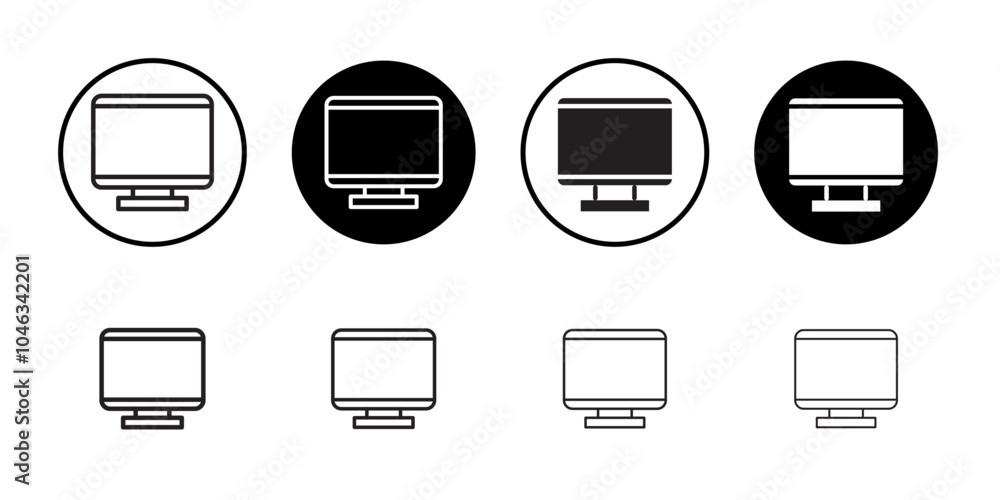 Monitor icon Simple thin outline Monitor icon Simple thin outline