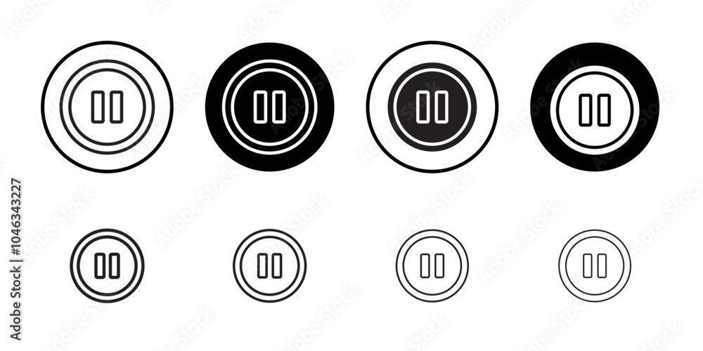 Pause icon Simple thin outline Pause icon Simple thin outline