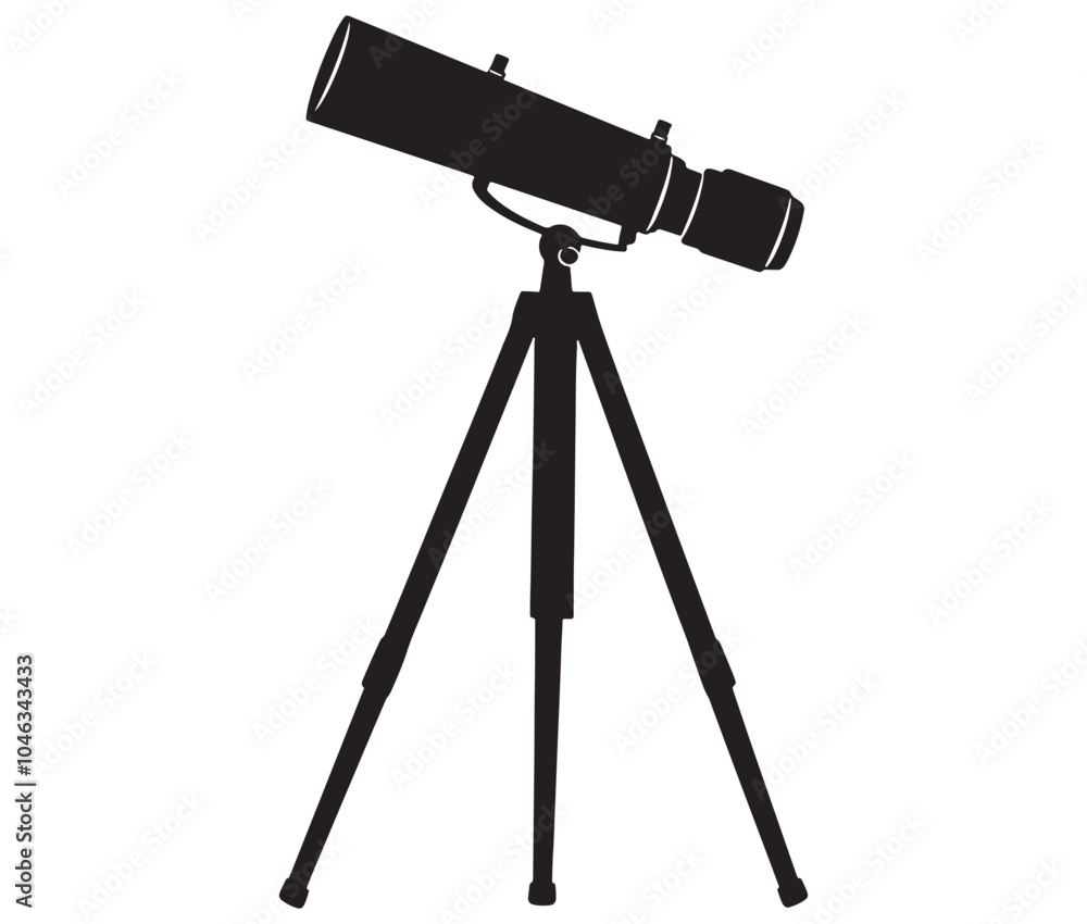 Telescope silhouette icon. Telescope silhouette logo vector Telescope silhouette icon. Telescope silhouette logo vector