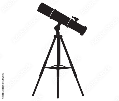 Telescope silhouette icon. Telescope silhouette logo vector